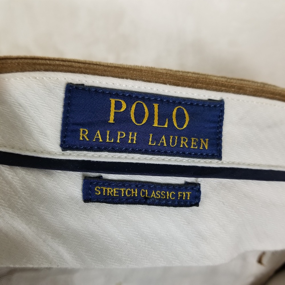 Polo Ralph Lauren Corduroy Pants Men 36/32 Tan‎ Stretch Classic  Brown Trousers - Picture 3 of 7